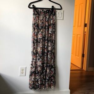 Ecote floral maxi skirt overlay
